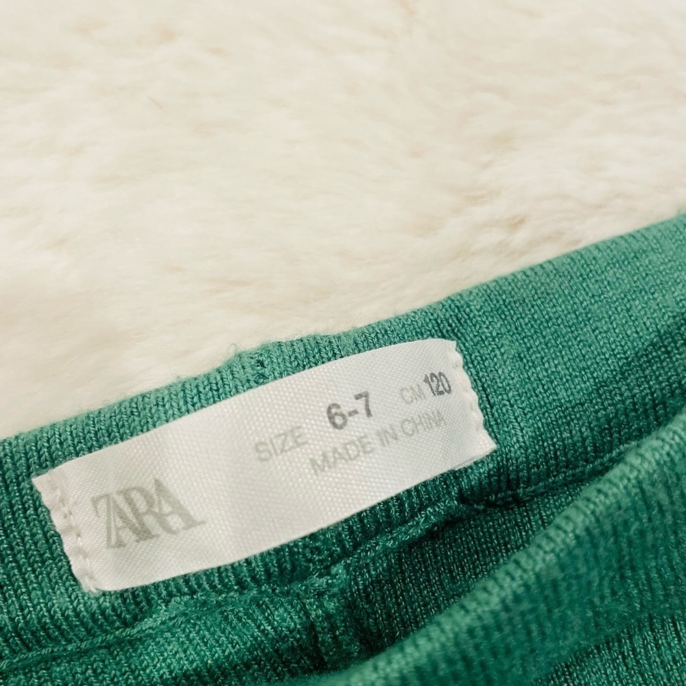 Zara Girl’s Solid Green Sweater Knit Casual Lounge Shorts Size 6-7 - Picture 5 of 6